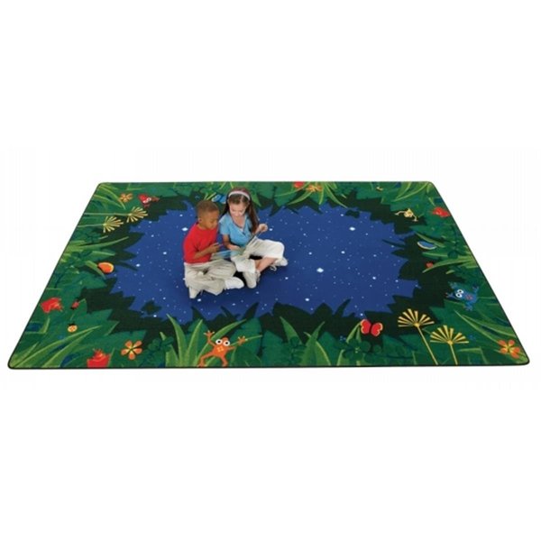 Wall-To-Wall Peaceful Tropical Night 3.83 ft. x 5.42 ft. Rectangle Carpet WA2547336